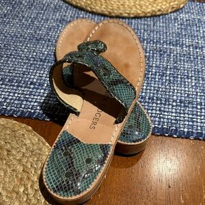 Jack Rogers Teal Snakeskin Sandals